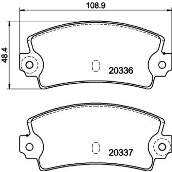 Jeu de 4 plaquettes de frein arrière MINTEX MDB1065