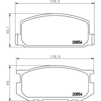 Jeu de 4 plaquettes de frein avant MINTEX OEM 0449112260