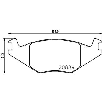 Jeu de 4 plaquettes de frein avant MINTEX OEM 191698151A