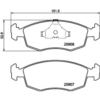 Jeu de 4 plaquettes de frein avant MINTEX OEM 6136892
