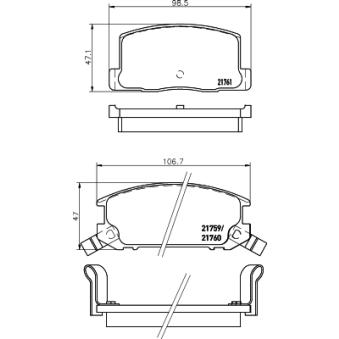 Jeu de 4 plaquettes de frein arrière MINTEX OEM 0446617070
