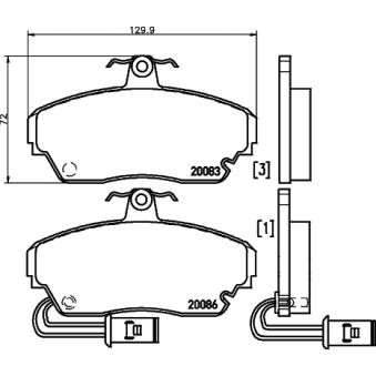 Jeu de 4 plaquettes de frein avant MINTEX OEM GBP90299