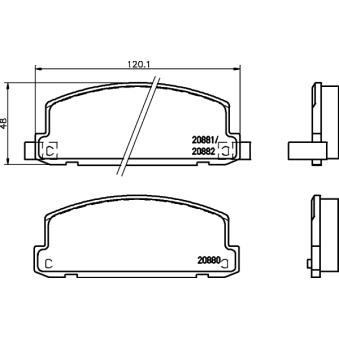Jeu de 4 plaquettes de frein avant MINTEX OEM 4312810