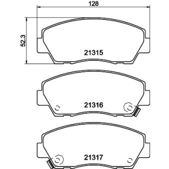 Jeu de 4 plaquettes de frein avant MINTEX OEM UC8649280A