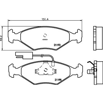 Jeu de 4 plaquettes de frein avant MINTEX OEM 7077414