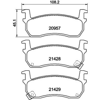 Jeu de 4 plaquettes de frein avant MINTEX OEM 4106004B91