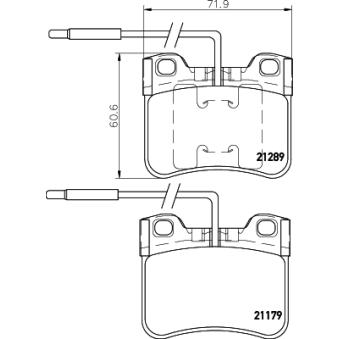Jeu de 4 plaquettes de frein avant MINTEX OEM 95569340