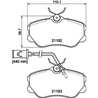 Jeu de 4 plaquettes de frein avant MINTEX OEM 9944814