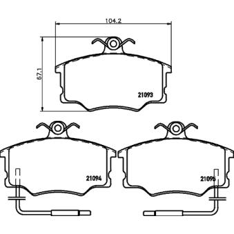 Jeu de 4 plaquettes de frein avant MINTEX OEM 792701