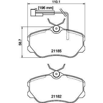 Jeu de 4 plaquettes de frein avant MINTEX OEM 5892731