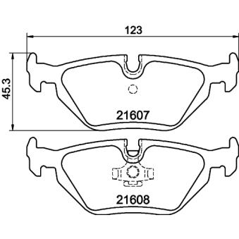 Jeu de 4 plaquettes de frein arrière MINTEX OEM 34211165233 Jeu de 4 plaquettes de frein arrière MINTEX OEM 34211165233
