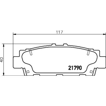 Jeu de 4 plaquettes de frein arrière MINTEX OEM 0449250011