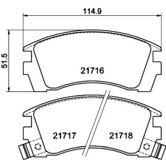 Jeu de 4 plaquettes de frein avant MINTEX OEM 4106086r86