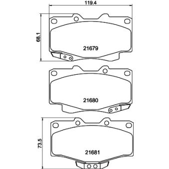 Jeu de 4 plaquettes de frein avant MINTEX OEM 0446535140