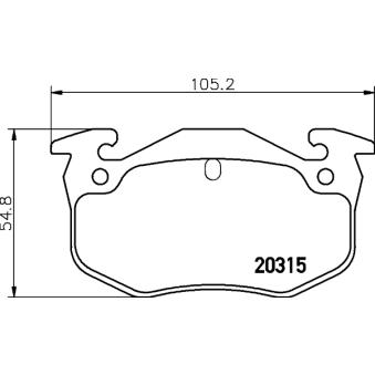 Jeu de 4 plaquettes de frein arrière MINTEX OEM 425042