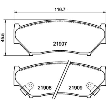 Jeu de 4 plaquettes de frein avant MINTEX OEM 5520056870 Jeu de 4 plaquettes de frein avant MINTEX OEM 5520056870