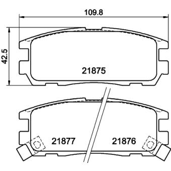 Jeu de 4 plaquettes de frein arrière MINTEX OEM 8970392690