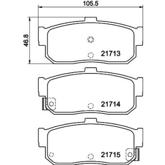 Jeu de 4 plaquettes de frein arrière MINTEX OEM D40606J090