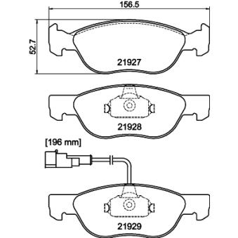 Jeu de 4 plaquettes de frein avant MINTEX OEM 6001073149