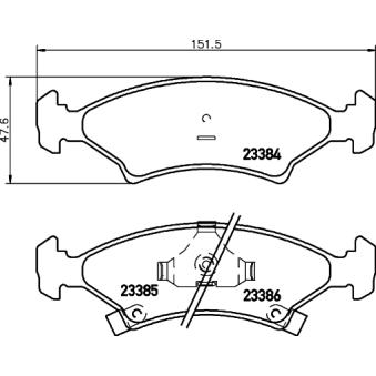Jeu de 4 plaquettes de frein avant MINTEX OEM 0K2403323Z