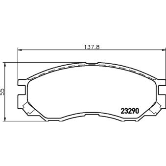 Jeu de 4 plaquettes de frein avant MINTEX OEM MR389547
