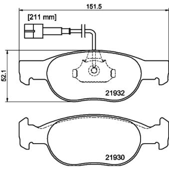 Jeu de 4 plaquettes de frein avant MINTEX OEM 71770954