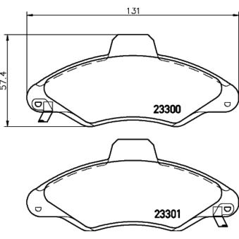 Jeu de 4 plaquettes de frein avant MINTEX OEM 1121667