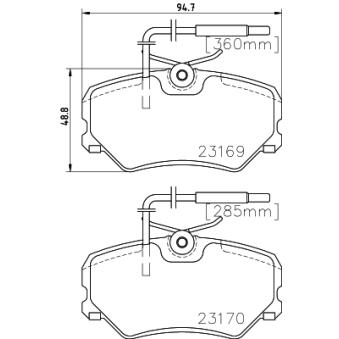 Jeu de 4 plaquettes de frein avant MINTEX OEM 95666894
