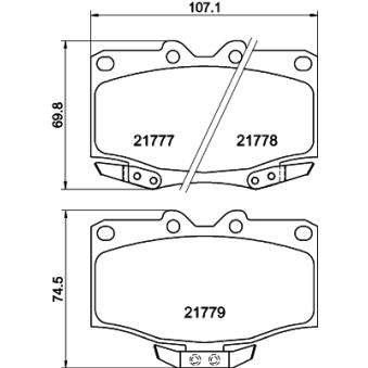 Jeu de 4 plaquettes de frein avant MINTEX OEM 04465YZZAX