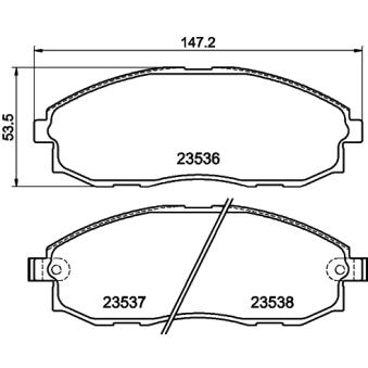Jeu de 4 plaquettes de frein avant MINTEX OEM 581014AA30