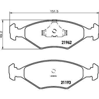 Jeu de 4 plaquettes de frein avant MINTEX OEM 7076375