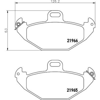 Jeu de 4 plaquettes de frein arrière MINTEX OEM 7701205491 Jeu de 4 plaquettes de frein arrière MINTEX OEM 7701205491
