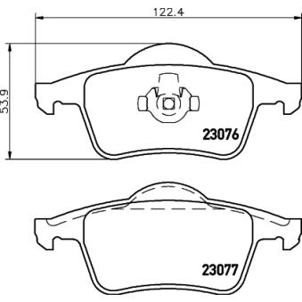 Jeu de 4 plaquettes de frein arrière MINTEX OEM 8623862