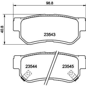 Jeu de 4 plaquettes de frein arrière MINTEX OEM 583023KA40