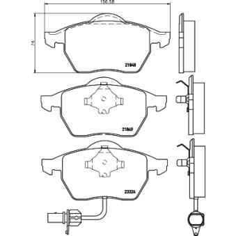 Jeu de 4 plaquettes de frein avant MINTEX OEM 1205695 Jeu de 4 plaquettes de frein avant MINTEX OEM 1205695