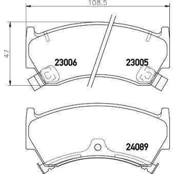 Jeu de 4 plaquettes de frein avant MINTEX OEM 410600M892