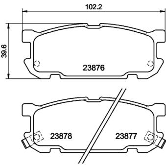 Jeu de 4 plaquettes de frein arrière MINTEX OEM N0Y72648ZC