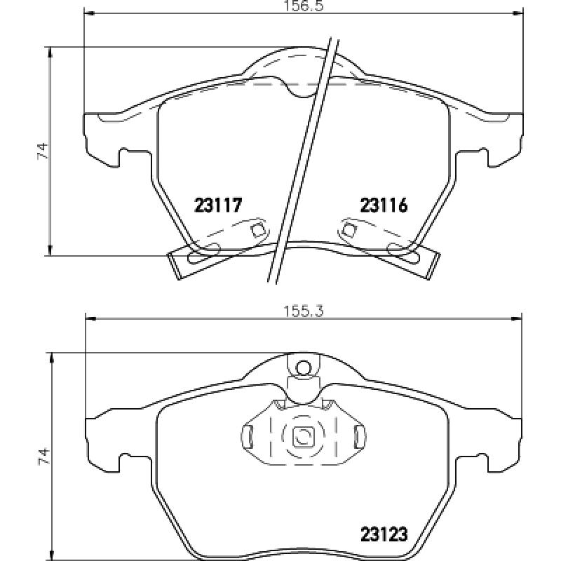 Jeu de 4 plaquettes de frein avant MINTEX MDB2317 - Visuel 1