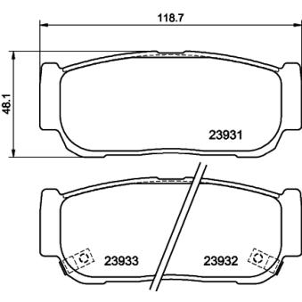 Jeu de 4 plaquettes de frein arrière MINTEX OEM 4841321A10