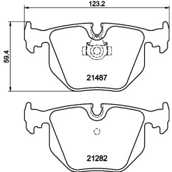 Jeu de 4 plaquettes de frein arrière MINTEX OEM 6750160 Jeu de 4 plaquettes de frein arrière MINTEX OEM 6750160