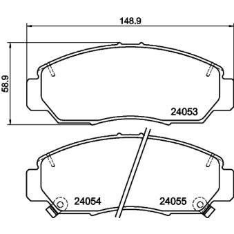 Jeu de 4 plaquettes de frein avant MINTEX OEM 45022SDAC00