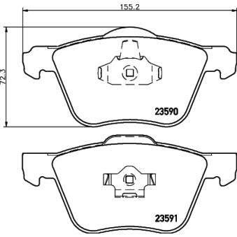Jeu de 4 plaquettes de frein avant MINTEX OEM 30793231