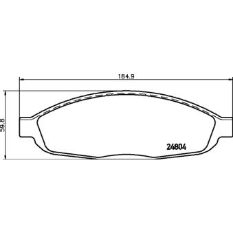Jeu de 4 plaquettes de frein avant MINTEX OEM 5134358aa