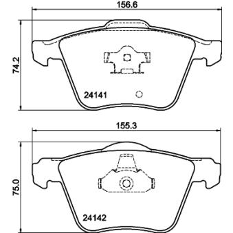 Jeu de 4 plaquettes de frein avant MINTEX OEM 30769125
