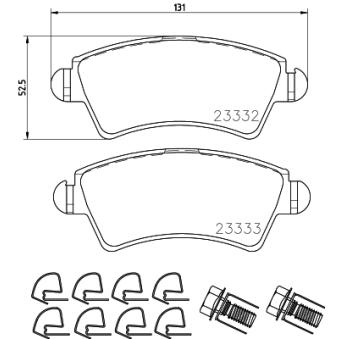 Jeu de 4 plaquettes de frein avant MINTEX OEM 425229