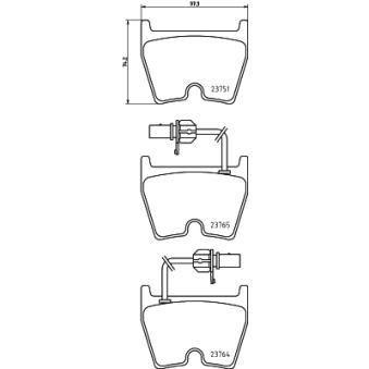Jeu de 4 plaquettes de frein avant MINTEX OEM 3D0698151A