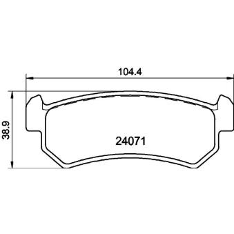 Jeu de 4 plaquettes de frein arrière MINTEX OEM 96405131
