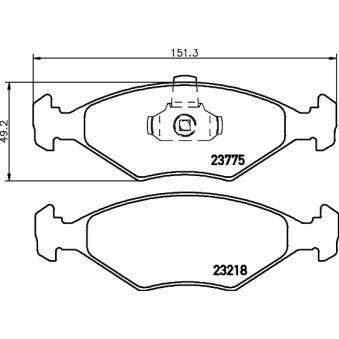 Jeu de 4 plaquettes de frein avant MINTEX OEM 7074616
