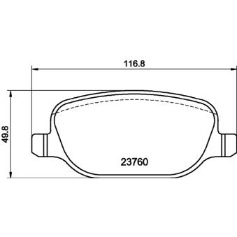 Jeu de 4 plaquettes de frein arrière MINTEX OEM 77363819