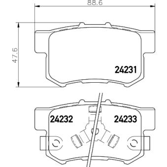 Jeu de 4 plaquettes de frein arrière MINTEX OEM 43022SP0010